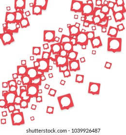 Social media background with chat notification bubbles in icons. Communication in global network. Vector illustration for social media marketing blog page.  Chat icon notifications isolated on white. 