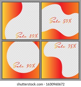 Social media background designs. Set of post templates. Square minimalist backgrounds.Vector art