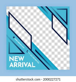 social media background with geometric elements in black and blue. social media post templates For personal and business accounts. automotive minimal square Black and blue background banner template