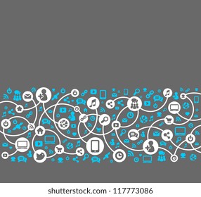 Social Media, Background Of The Icons Vector