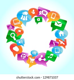 Social media, background of the icons vector