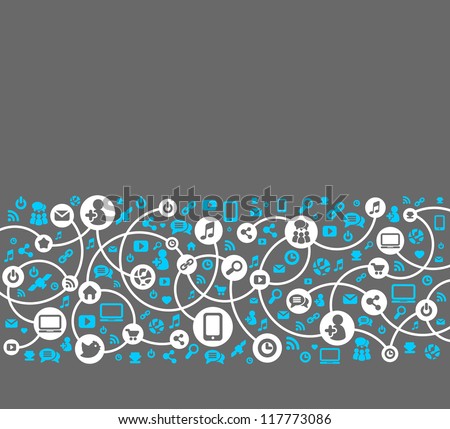 Social media, background of the icons vector