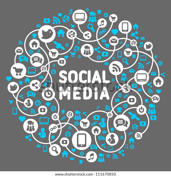 Social media,\
background of the icons\
vector