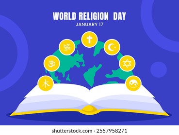 Social Media Background Illustration for World Religion Day