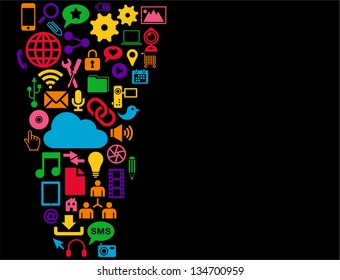 Social media background (layered for easy manipulation and custom coloring).