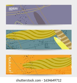 Social media background template. Hand drawn organic natural motley shapes. Wavy lines create exotic tropical design. Vector illustration for marketing technology. Modern contemporary style.