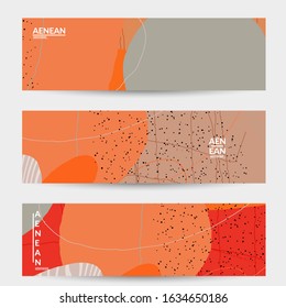Social media background template. Hand drawn organic natural motley shapes. Wavy lines create exotic tropical design. Vector illustration for marketing technology. Modern contemporary style.