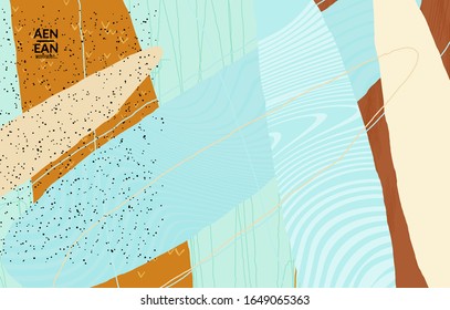 Plantilla de fondo de medios sociales. Formas de varilla natural orgánica dibujadas a mano. Las líneas onduladas crean un diseño tropical exótico. Ilustración vectorial para tecnología de marketing. Moderno estilo contemporáneo.