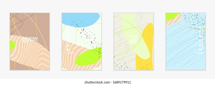 Plantilla de fondo de medios sociales. Formas de varilla natural orgánica dibujadas a mano. Las líneas onduladas crean un diseño tropical exótico. Ilustración vectorial para tecnología de marketing. Moderno estilo contemporáneo.