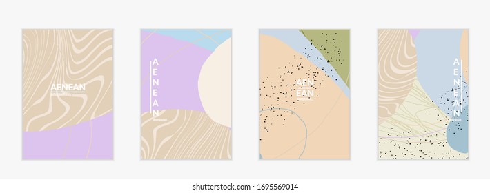 Plantilla de fondo de medios sociales. Formas de varilla natural orgánica dibujadas a mano. Las líneas onduladas crean un diseño tropical exótico. Ilustración vectorial para tecnología de marketing. Moderno estilo contemporáneo.