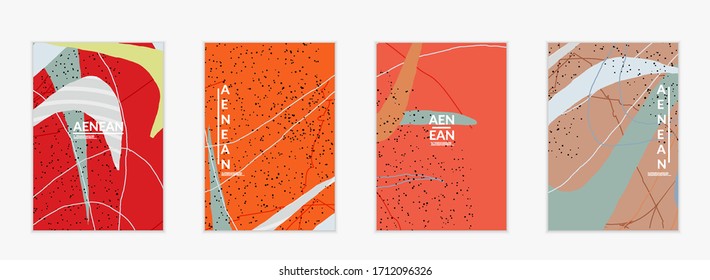 Plantilla de fondo de medios sociales. Formas de varilla natural orgánica dibujadas a mano. Las líneas onduladas crean un diseño tropical exótico. Ilustración vectorial para tecnología de marketing. Moderno estilo contemporáneo.