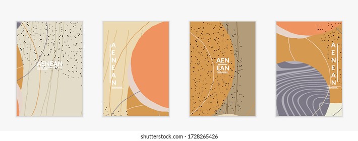 Social media background template. Hand drawn organic natural motley shapes. Wavy lines create exotic tropical design. Vector illustration for marketing technology. Modern contemporary style.