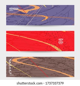 Vorlage für den Hintergrund sozialer Medien Handgezeichnete organische, natürliche, motley Formen. Wavy Linien schaffen exotische tropische Design. Vector Illustration für Marketing-Technologie. Moderner zeitgenössischer Stil.