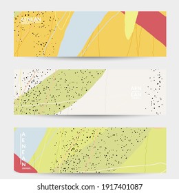 Social media background template. Hand drawn organic natural motley shapes. Wavy lines create exotic tropical design. Vector illustration for marketing technology. Modern contemporary style.