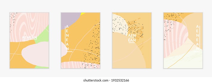 Social media background template. Hand drawn organic natural motley shapes. Wavy lines create exotic tropical design. Vector illustration for marketing technology. Modern contemporary style.