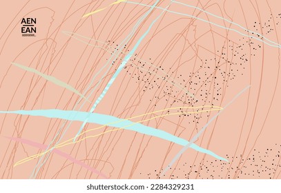 Social media background template. Hand drawn organic natural motley shapes. Wavy lines create exotic tropical design. Vector illustration for marketing technology. Modern contemporary style.