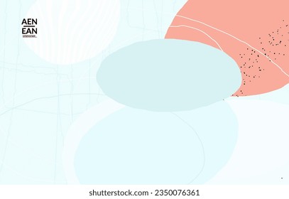 Hintergrundvorlage für soziale Medien. Handgezeichnete natürliche Motleyformen aus biologischem Anbau. Wavy Linien schaffen exotische tropische Design. Vektorgrafik für Marketing-Technologie. Moderner zeitgenössischer Stil.