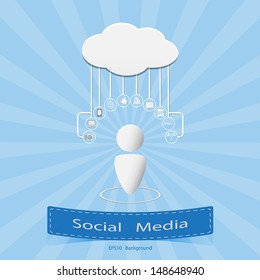Social media background vector illustration