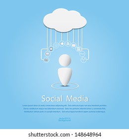 Social media background vector illustration