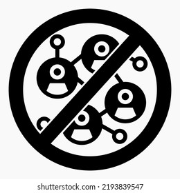 Social media ban. There is no computer network. Network communication restrictions. Prohibition of freedom of communication. Vector icon.