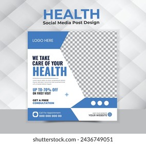 Social media banner advertisements for hospital clinics promoting the healthcare sector