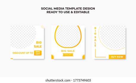 Social media banner. Big sale template design. big sale frame photo for business or product. promotion template design