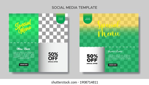 social media banner with cutting label for instagram facebook media banner promotion. A colorful with shadowing design vector.