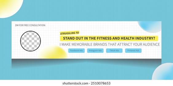 Social media banner design LinkedIn banner fitness and health industry