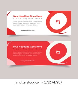 Social media Banner Design Template Red Facebook cover Vector Illustration