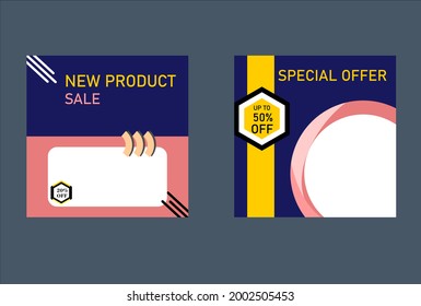 Social Media Banner Editable Post Template for Digital Marketing. Fashion Brand Promotion. Poster. Vector Illustration - Vector