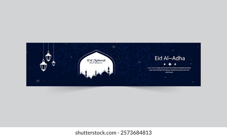 Social media banner Eid Mubarak Vector Illustration with Luxury Design