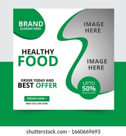 Social media banner for food business. Food social media template for restaurant business. Modern social template post banner. Food discount post template.

