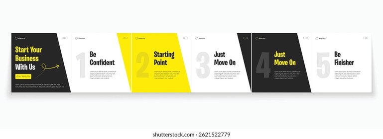 Quadro de banner de mídia social ou modelo de carrossel de mídia social ou design de post carrossel infográfico. Carrossel editável pós-quadro design. Modelo de carrossel corporativo mínimo de seis páginas. 