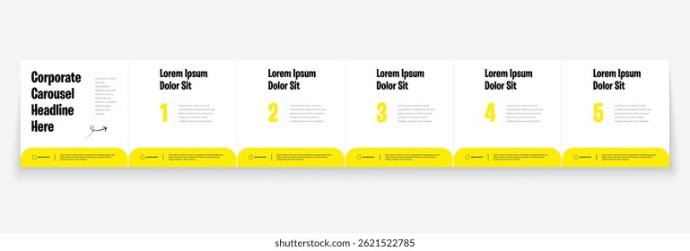 Quadro de banner de mídia social ou modelo de carrossel de mídia social ou design de post carrossel infográfico. Carrossel editável pós-quadro design. Modelo de carrossel corporativo mínimo de seis páginas. 