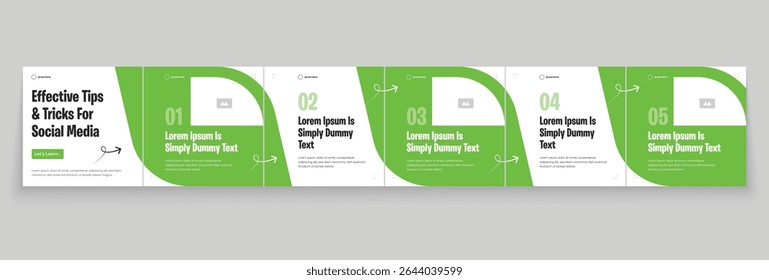 Social media banner frame or social media carousel template or media carousel post design. Editable post frame design. Minimal corporate 6 page carousel template