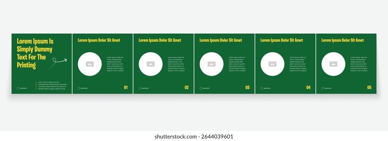 Social media banner frame or social media carousel template or media carousel post design. Editable post frame design. Minimal corporate 6 page carousel template