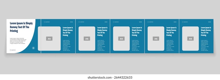 Estrutura de banner de mídia social ou modelo de carrossel de mídia social ou design de postagem de carrossel de mídia. Design de quadro de post editável. Modelo de carrossel corporativo mínimo de 6 páginas