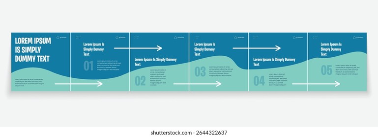Social media banner frame or social media carousel template or media carousel post design. Editable post frame design. Minimal corporate 6 page carousel template