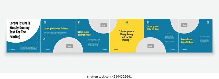 Estrutura de banner de mídia social ou modelo de carrossel de mídia social ou design de postagem de carrossel de mídia. Design de quadro de post editável. Modelo de carrossel corporativo mínimo de 6 páginas