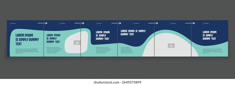 Estrutura de banner de mídia social ou modelo de carrossel de mídia social ou design de postagem de carrossel de mídia. Design de quadro de post editável. Modelo de carrossel corporativo mínimo de 6 páginas