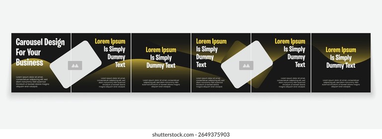 Social media banner frame or social media carousel template or media carousel post design. Editable post frame design. Minimal corporate 6 page carousel template