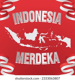 social media banner greeting Dirgahayu Indonesia Merdeka independence day