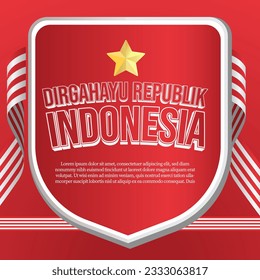 social media banner greeting Dirgahayu Indonesia Merdeka independence day
