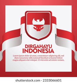 social media banner greeting dirghayu Indonesia merdeka independence day