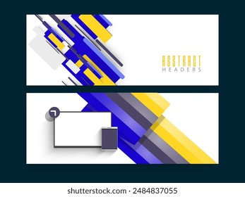 Social Media Banner or Header Design Set in Abstract Style.