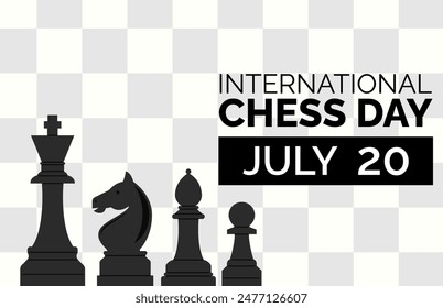 Social media banner for International chess day on 20 July
