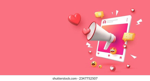 social media banner marketing seo illustration design