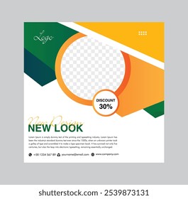social media banner, Modern square banner template vector, Promotional social media banner