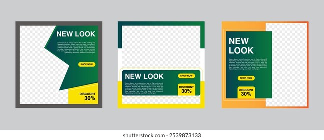 social media banner, Modern square banner template vector, Promotional social media banner