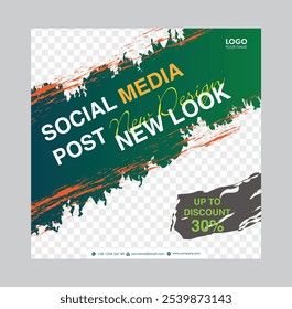 social media banner, Modern square banner template vector, Promotional social media banner